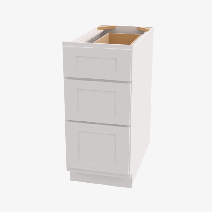 AW-DB24 3 24 Inch 3 Drawer Pack Base Cabinet | Ice White Shaker
