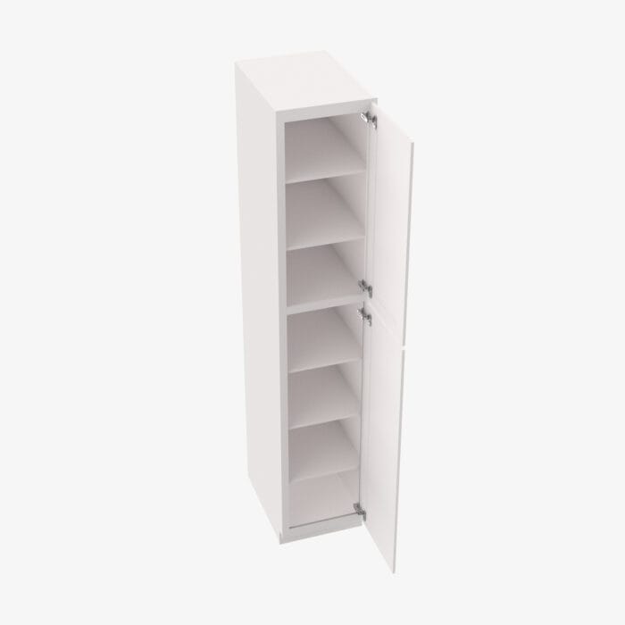 AW-WP1590 Double Door 15 Inch Tall Wall Pantry Cabinet | Ice White Shaker
