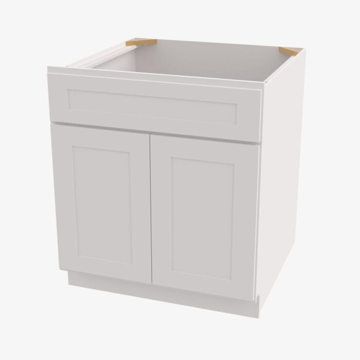 AW-S3621B-34-1/2 Double Door 36 Inch Sink Base Vanity with Drawers | Ice White Shaker
