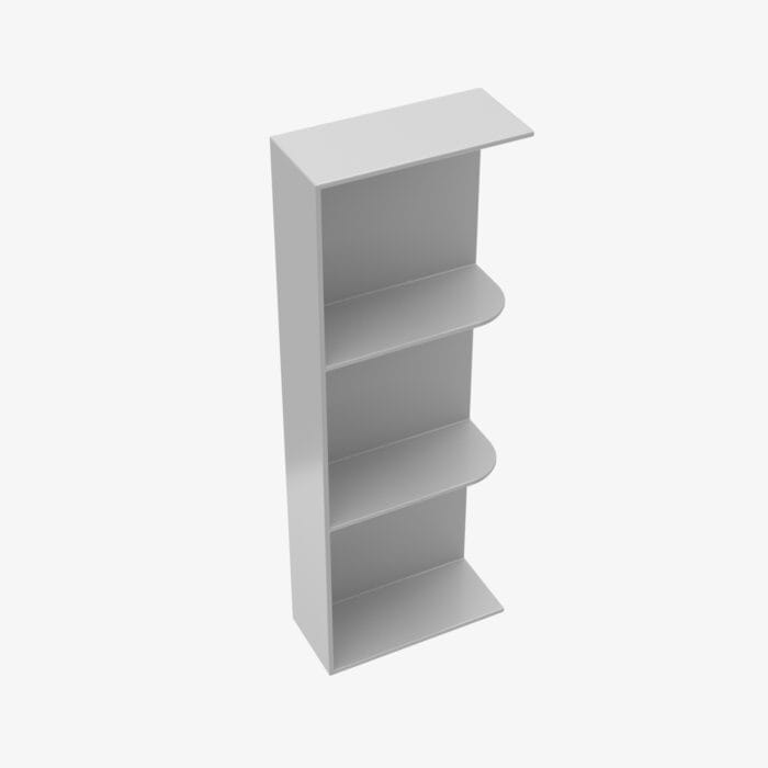 AB-WES536 Wall End Shelf with Open Shelves | TSG Forevermark Lait Grey Shaker