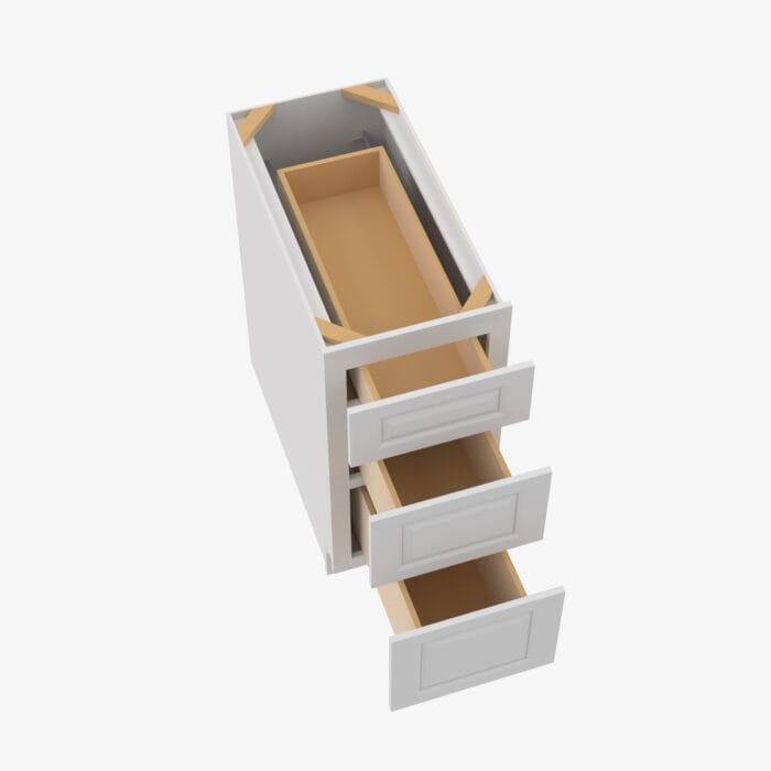 GW-DB30 3 30 Inch 3 Drawer Pack Base Cabinet | Gramercy White