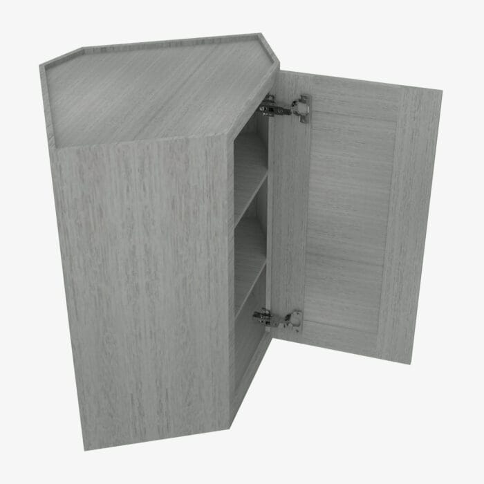 TG-WDC2430 Single Door 24 Inch Wall Diagonal Corner Cabinet | Midtown Grey