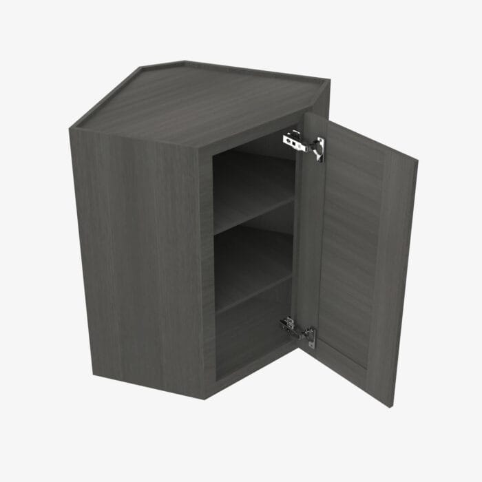 AG-WDC2436 Single Door 24 Inch Wall Diagonal Corner Cabinet | Greystone Shaker