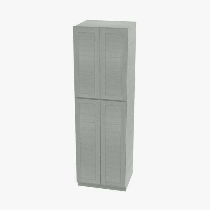 AN-WP2490B Four Door 24 Inch Tall Wall Pantry Cabinet with Butt Doors | Nova Light Grey Shaker