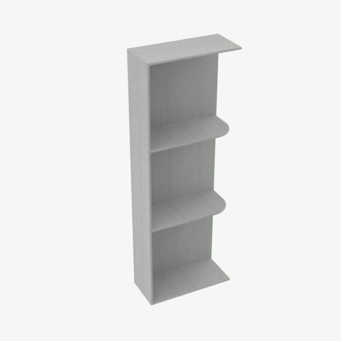 AN-WES536 Wall End Shelf with Open Shelves | TSG Forevermark Nova Light Grey Shaker