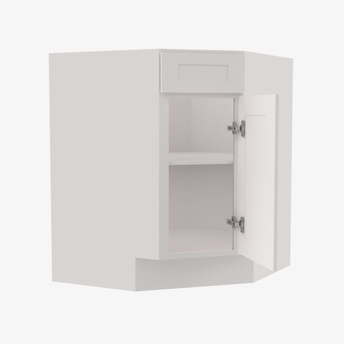 AW-BDCF36 Single Door 36 Inch Base Diagonal Corner Sink Cabinet | Ice White Shaker