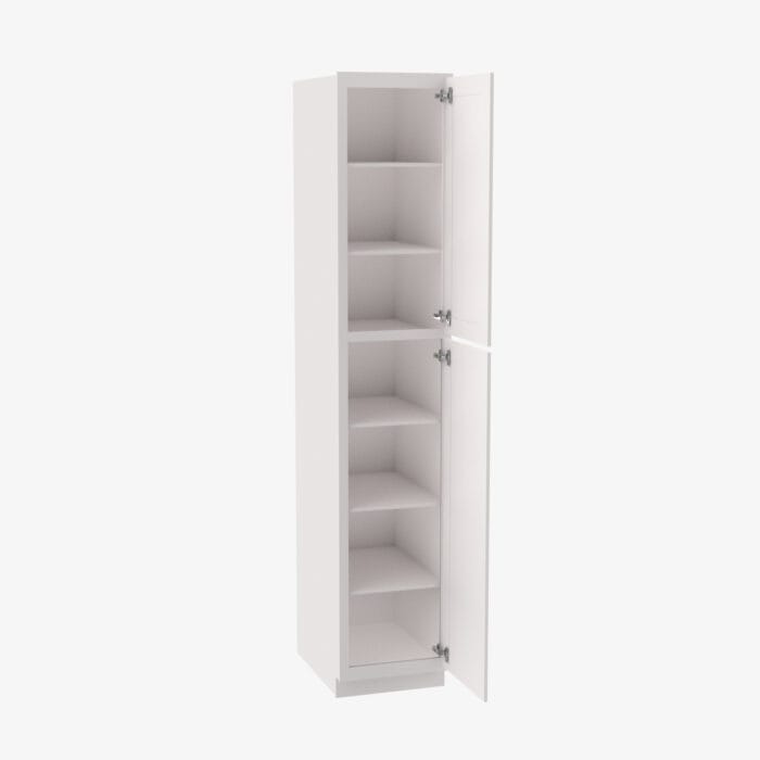 AW-WP1590 Double Door 15 Inch Tall Wall Pantry Cabinet | Ice White Shaker