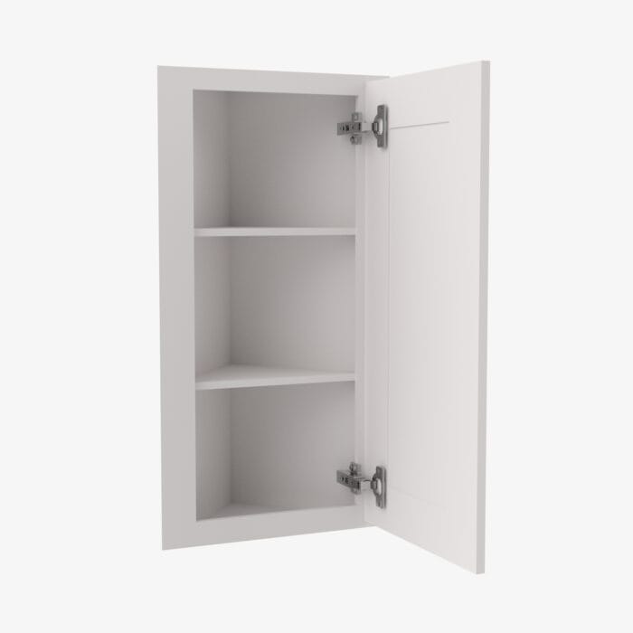 AW-AW30 Single Door 30 Inch Wall Angle Corner Cabinet | Ice White Shaker
