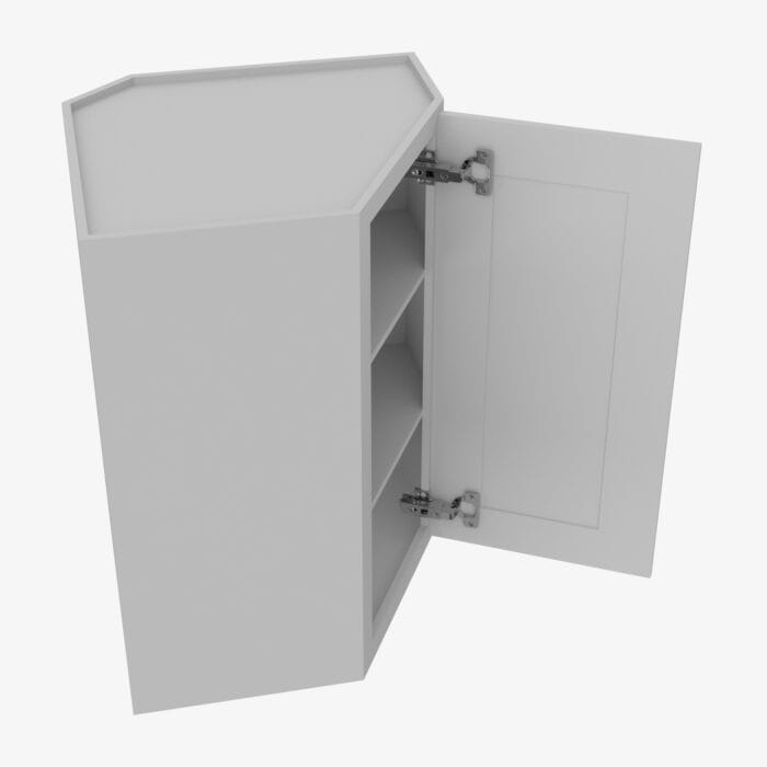 AB-WDC2436 Single Door 24 Inch Wall Diagonal Corner Cabinet | Lait Grey Shaker