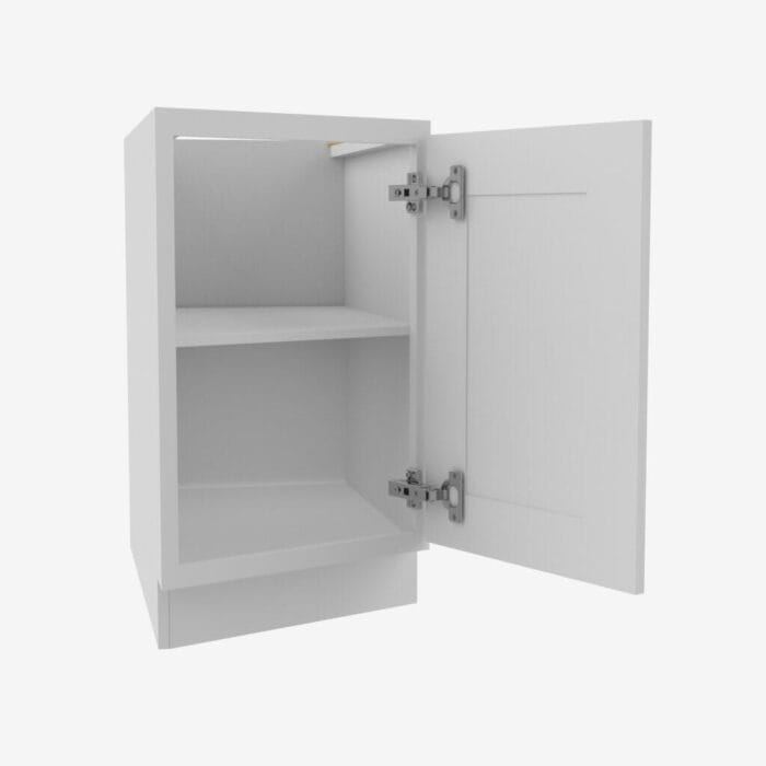 GW-BTC12L Single Door 12 Inch Base Transitional Cabinet Left | Gramercy White