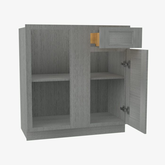 TG-BBLC42/45-39W Double Door 39 Inch Base Blind Corner Cabinet | Midtown Grey