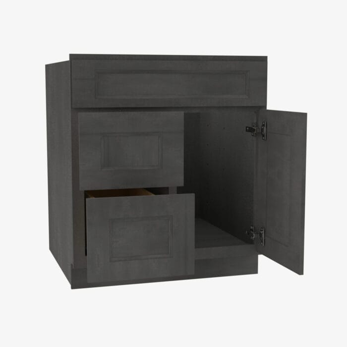 TS-S3621BDL-34-1/2 Double Door 36 Inch Sink Base Combo Vanity with Left Drawer | Townsquare Grey