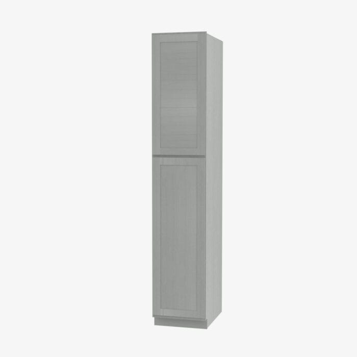 AN-WP1590 Double Door 15 Inch Tall Wall Pantry Cabinet | Nova Light Grey Shaker