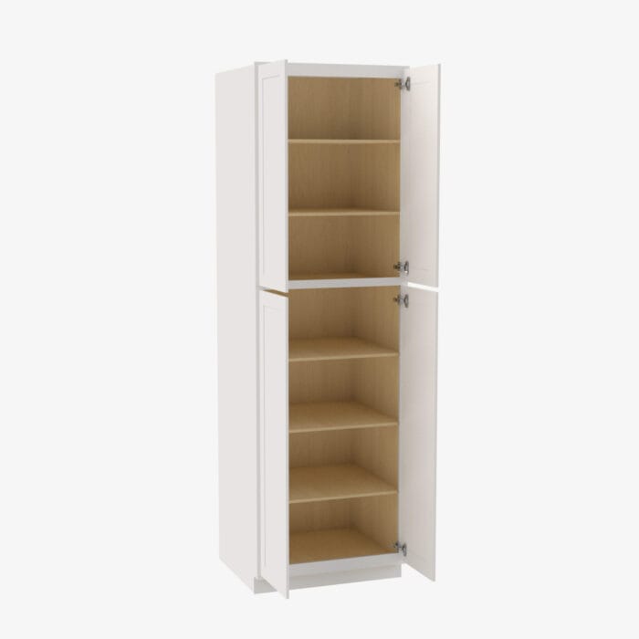 VW-WP3090B Four Door 30 Inch Tall Wall Pantry Cabinet with Butt Doors | Rio Vista White Shaker