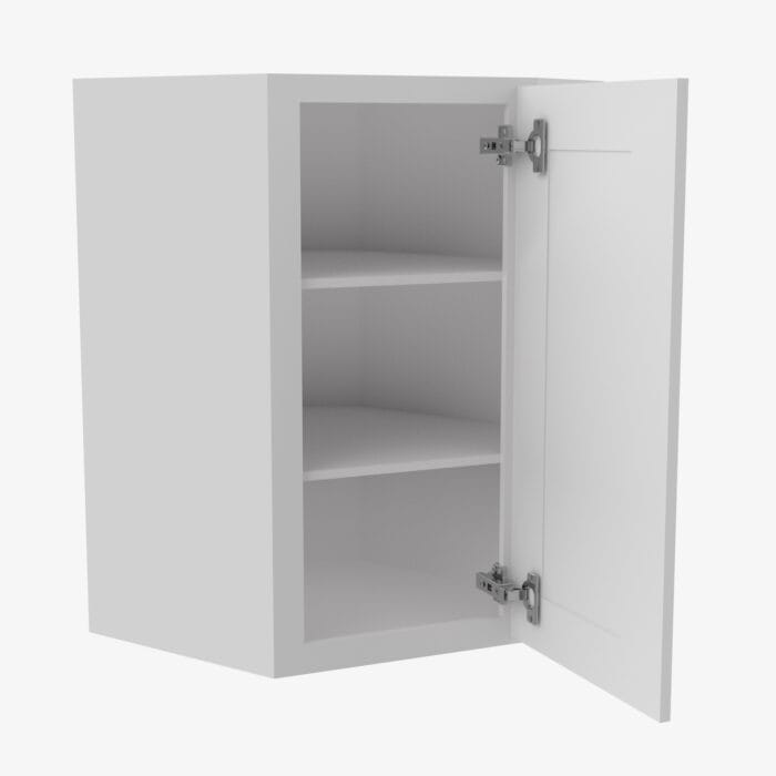 TW-WDC2430 Single Door 24 Inch Wall Diagonal Corner Cabinet | Uptown White