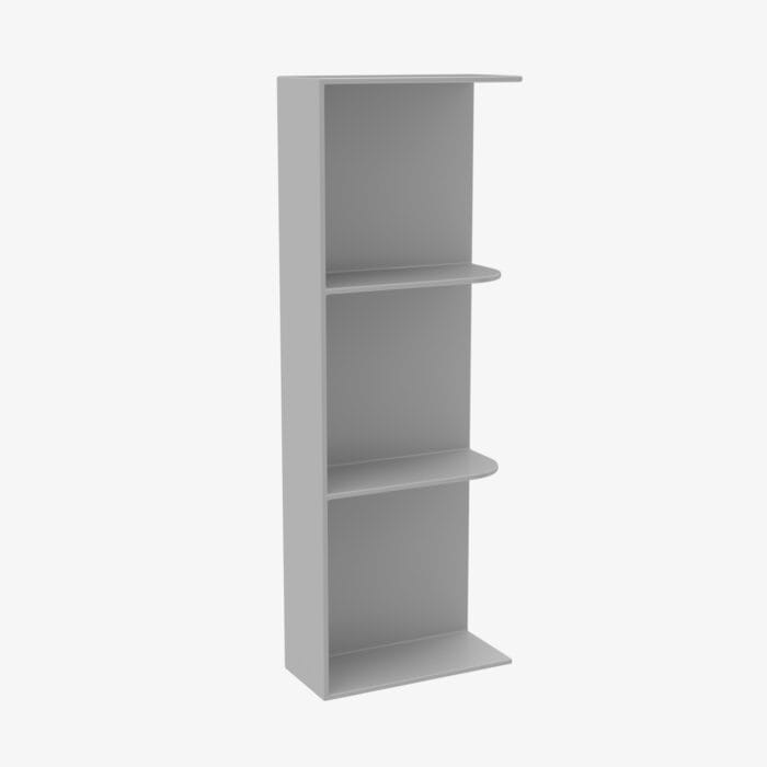 AB-WES542 Wall End Shelf with Open Shelves | TSG Forevermark Lait Grey Shaker