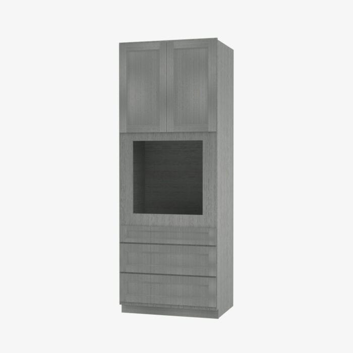 TG-OM3390B Double Door 33 Inch Tall Double Oven / Oven Microwave Cabinet | Midtown Grey