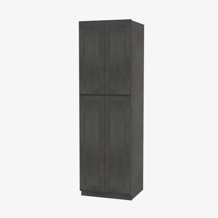 TS-WP2496B Four Door 24 Inch Tall Wall Pantry Cabinet with Butt Doors | Townsquare Grey