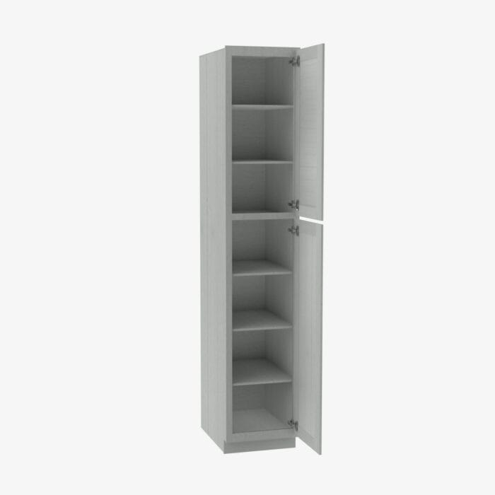 AN-WP1590 Double Door 15 Inch Tall Wall Pantry Cabinet | Nova Light Grey Shaker