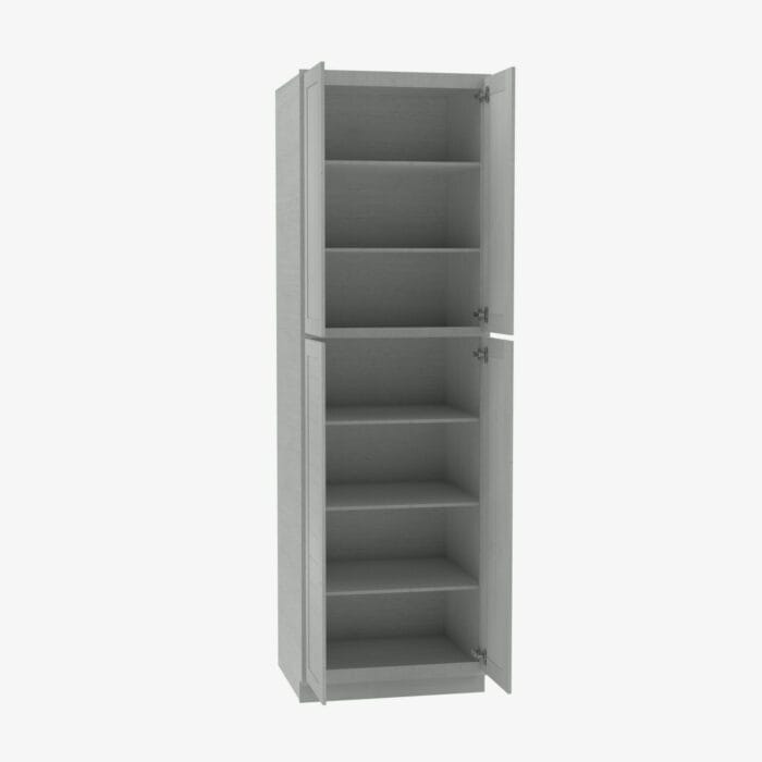 AN-WP2490B Four Door 24 Inch Tall Wall Pantry Cabinet with Butt Doors | Nova Light Grey Shaker