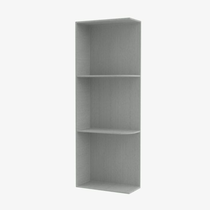 AN-WES536 Wall End Shelf with Open Shelves | TSG Forevermark Nova Light Grey Shaker