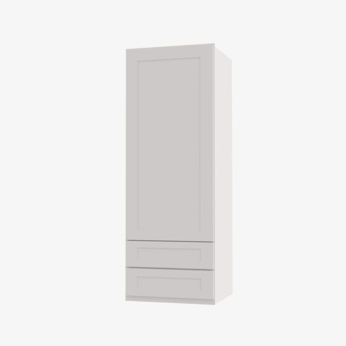 VW-W2D1848 Single Door 18 Inch Wall Cabinet With 2 Built-In Drawers | Rio Vista White Shaker