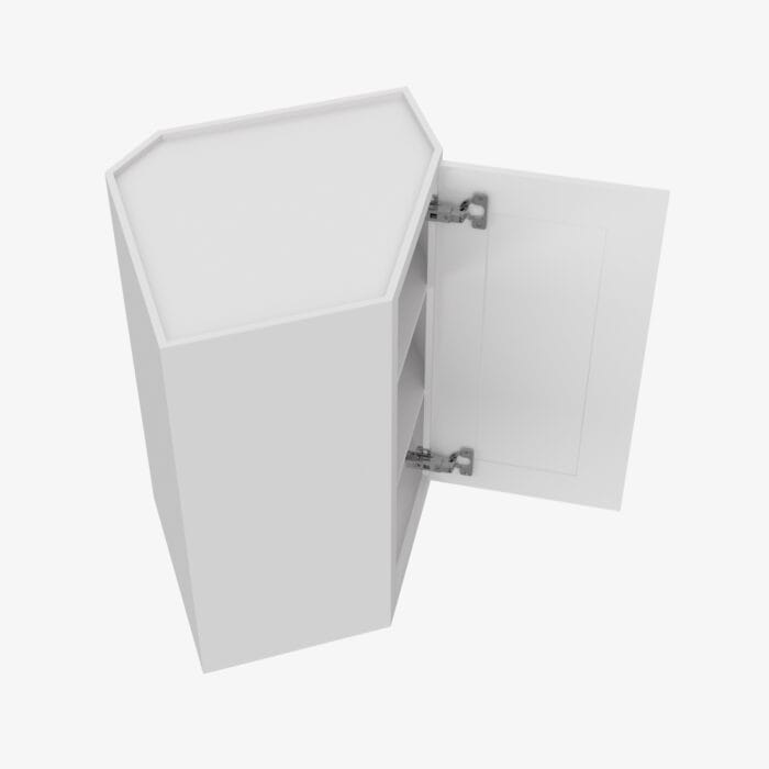 TW-WDC2430 Single Door 24 Inch Wall Diagonal Corner Cabinet | Uptown White