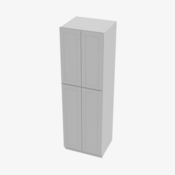 AB-WP2484B Four Door 24 Inch Tall Wall Pantry Cabinet with Butt Doors | Lait Grey Shaker