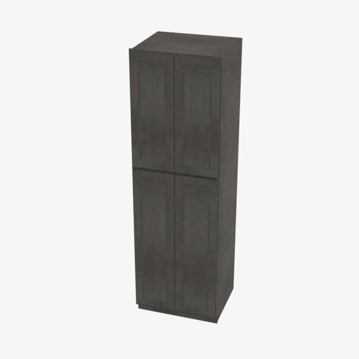 TS-WP2490B Four Door 24 Inch Tall Wall Pantry Cabinet with Butt Doors | Townsquare Grey