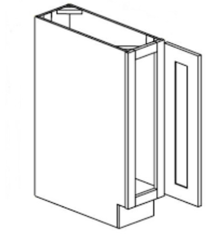 AW-FB15 Full Height Single Door 15 Inch Base Cabinet | Ice White Shaker