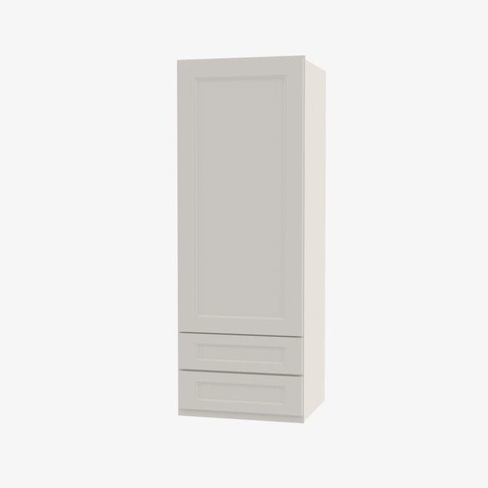 TQ-W2D1848 Single Door 18 Inch Wall Cabinet With 2 Built-In Drawers | Townplace Crema