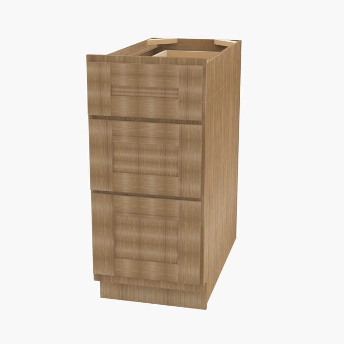 AR-DB15 3 15 Inch 3 Drawer Pack Base Cabinet | Woodland Brown Shaker
