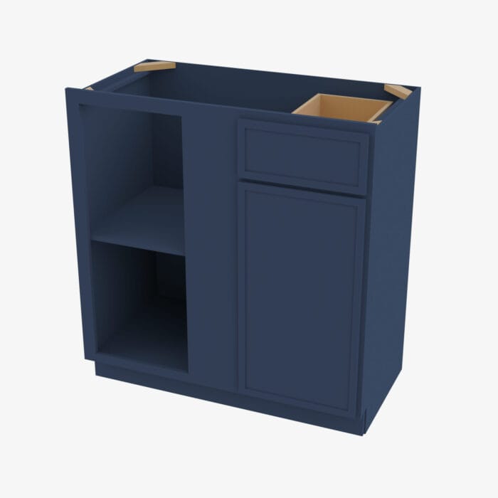 PD-BBLC42/45-39W Double Door 39 Inch Base Blind Corner Cabinet | Petit Blue