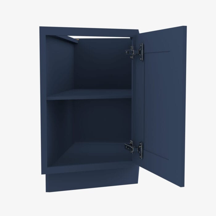 PD-BTC12L Single Door 12 Inch Base Transitional Cabinet Left | Petit Blue