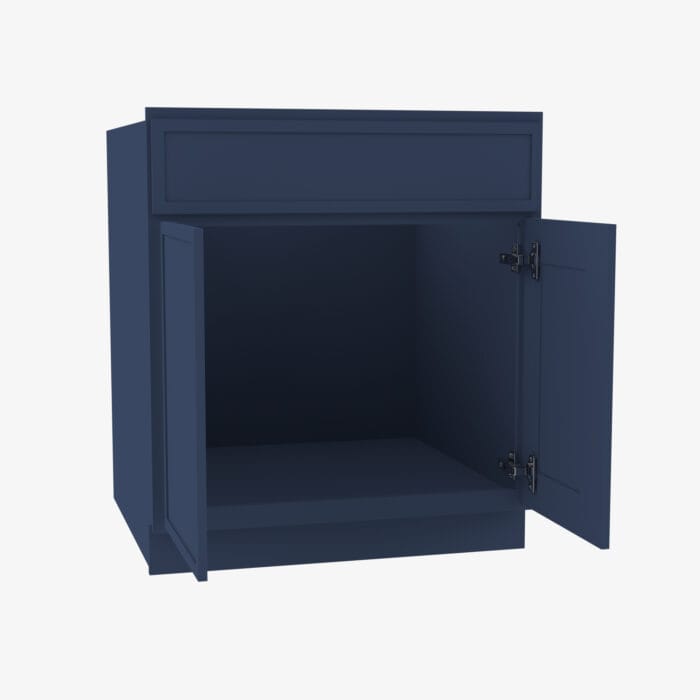 PD-S3021B-34-1/2 Double Door 30 Inch Sink Base Vanity with Drawers | Petit Blue