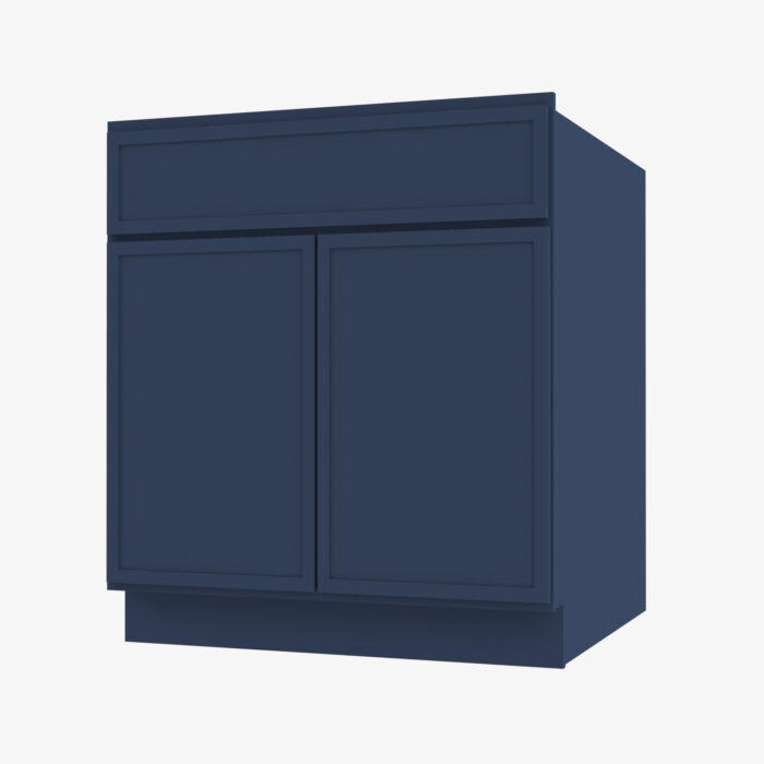 PD-S2421B-34-1/2 Double Door 24 Inch Sink Base Vanity with Drawers | Petit Blue