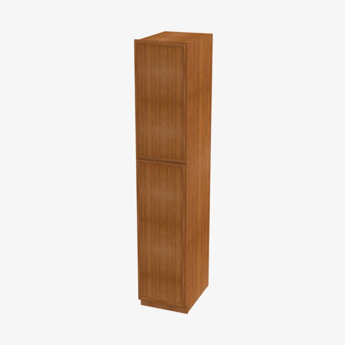 PR-WP1584 Double Door 15 Inch Tall Wall Pantry Cabinet | Petit Brown