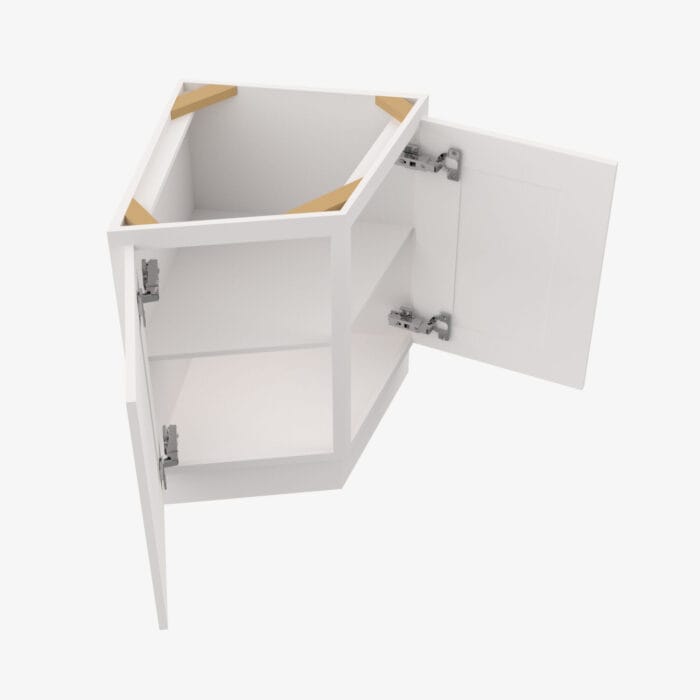 PW-AW42 Single Door 42 Inch Wall Angle Corner Cabinet | Petit White