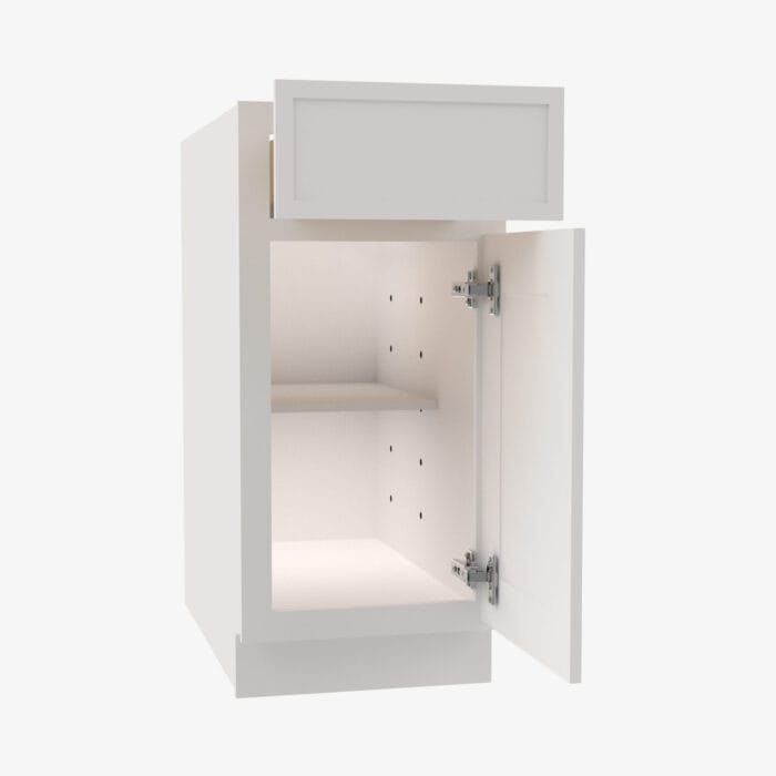 PW-B15 Single Door 15 Inch Base Cabinet | Petit White