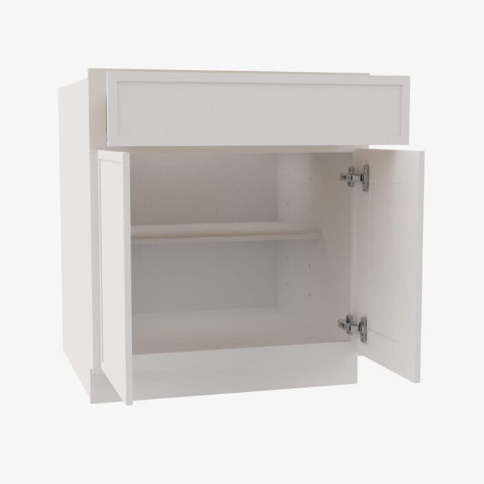PW-B27B Double Door 27 Inch Base Cabinet | Petit White