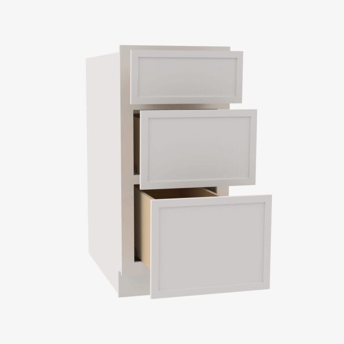 PW-DB24 3 24 Inch 3 Drawer Pack Base Cabinet | Petit White