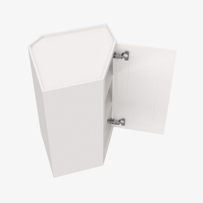 PW-WDC2442 Single Door 24 Inch Wall Diagonal Corner Cabinet | Petit White
