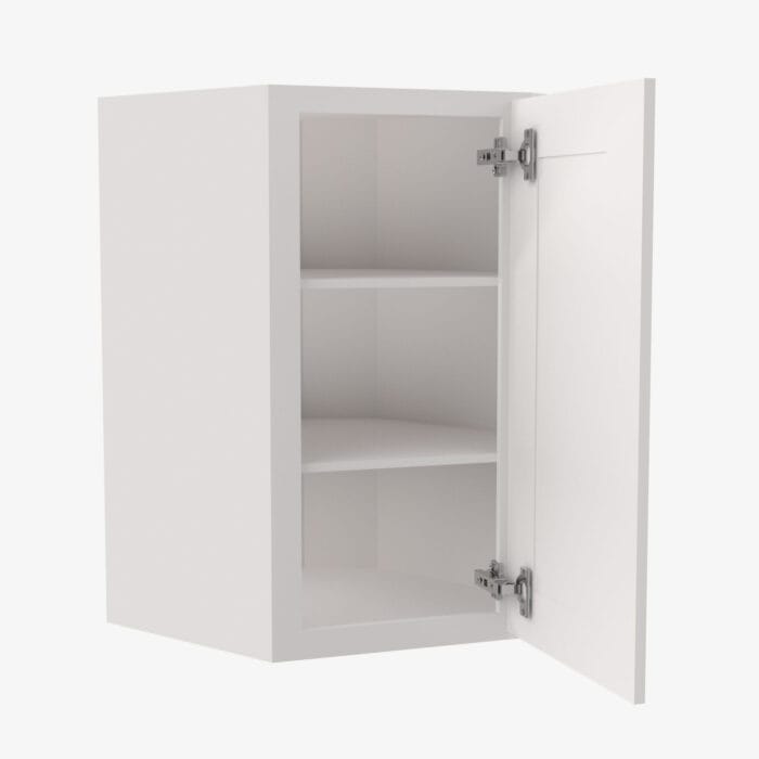 PW-WDC273615 Single Door 27 Inch Wall Diagonal Corner Cabinet | Petit White