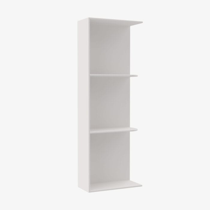 PW-WES536 Wall End Shelf with Open Shelves | TSG Forevermark Petit White