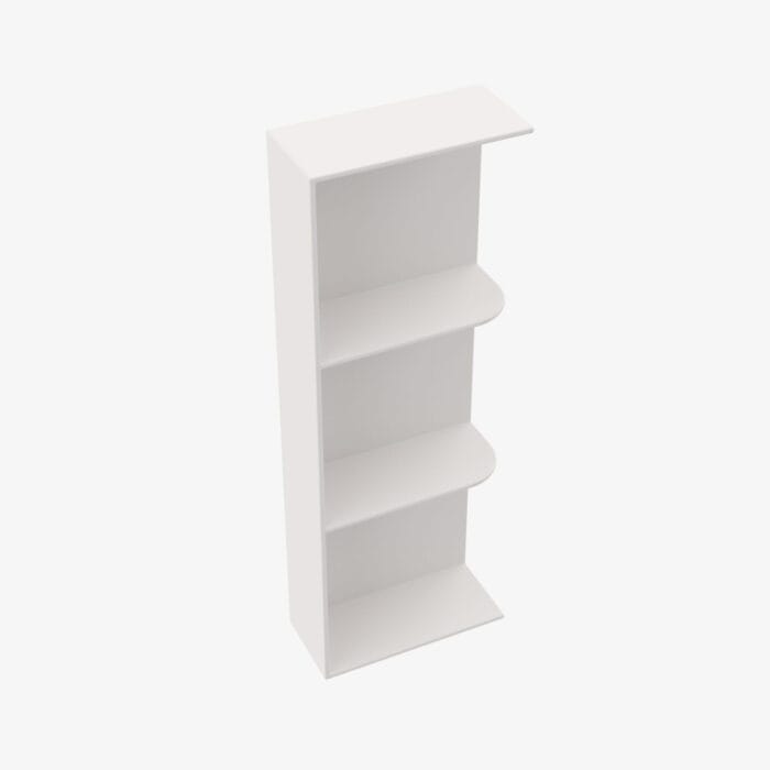 PW-WES536 Wall End Shelf with Open Shelves | TSG Forevermark Petit White
