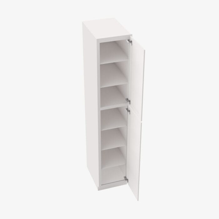 PW-WP1596 Double Door 15 Inch Tall Wall Pantry Cabinet | Petit White