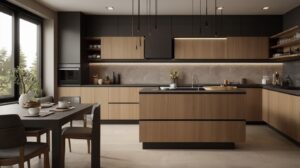 Brown Golden Home Kitchen Cabinets