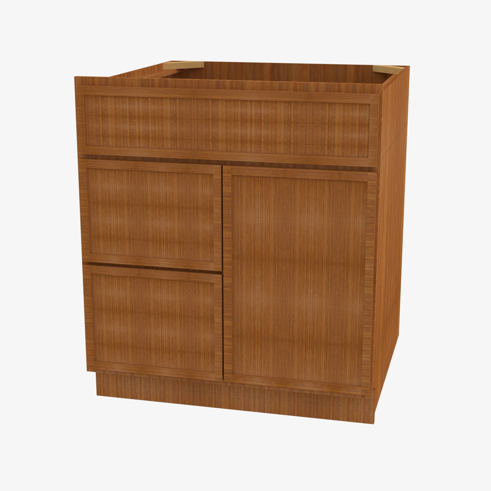 PR-S3021DL-34-1/2 Single Door Cabinets 30 Inch Combo Vanity with Left Drawer | Petit Brown