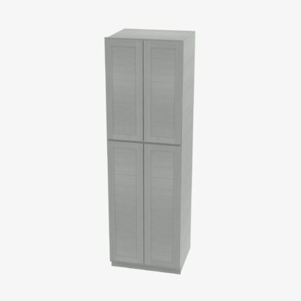 AN-WP2496B Four Door 24 Inch Tall Wall Pantry Cabinet with Butt Doors | Nova Light Grey Shaker