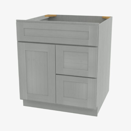 AN-S3621BDR-34-1/2 Double Door 36 Inch Sink Base Combo Vanity with Right Drawer | Nova Light Grey Shaker